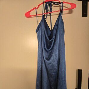 Blue satin dress